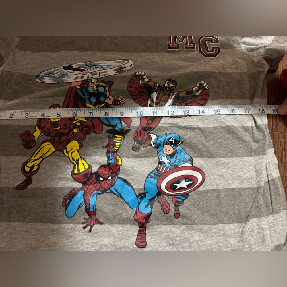Marvel Gray Striped T-Shirt - Picture 5 of 7